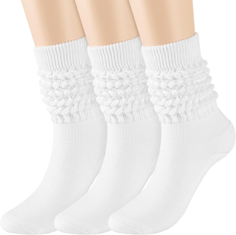 TRIITECH Store 3 Pairs Scrunchy Socks for Women,Slouch Socks Women Knee High Scrunch Socks Size 5-11 - Image 1